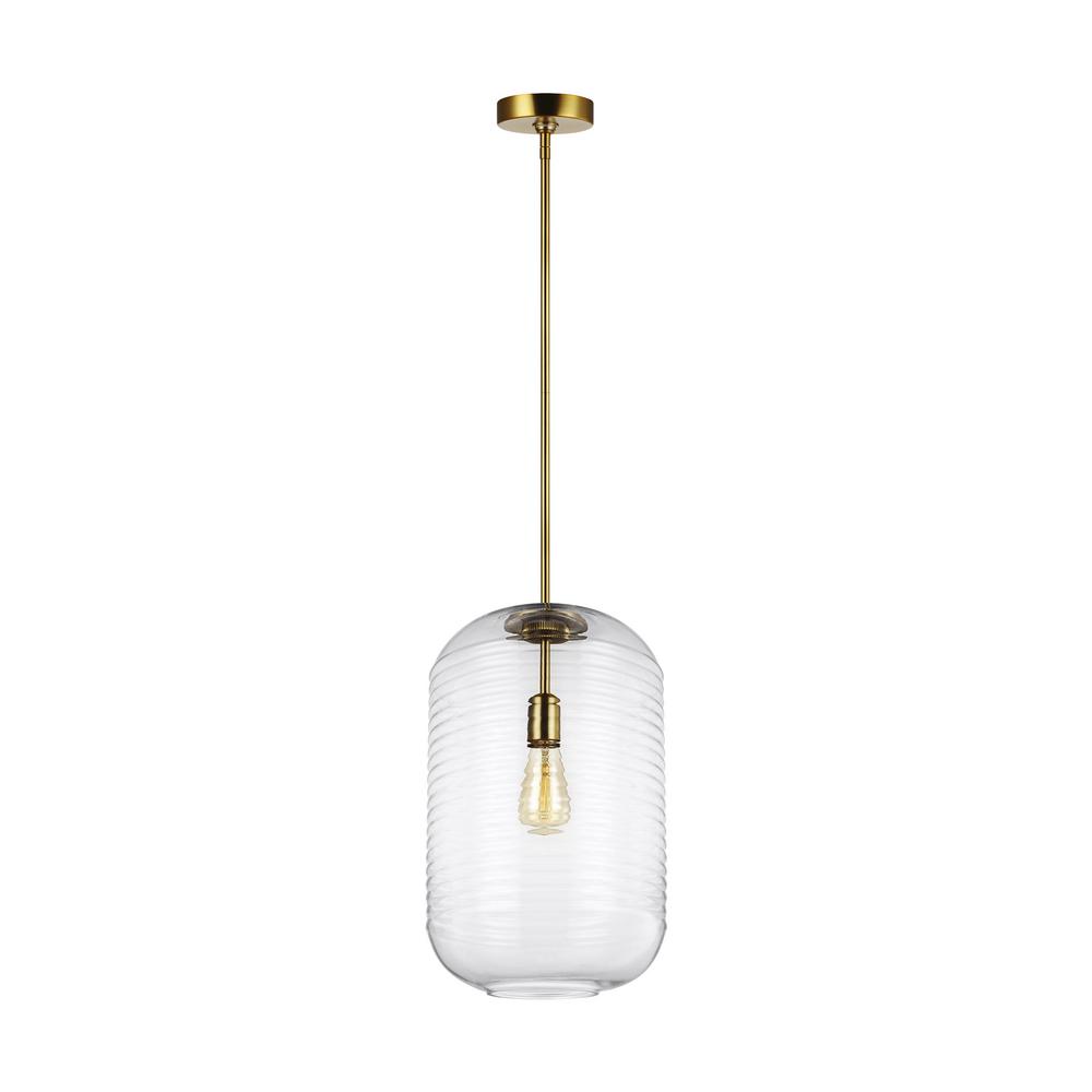 Rippled Glass Pendant Light arlon 1 light burnished brass pendant with clear ripple glass shade