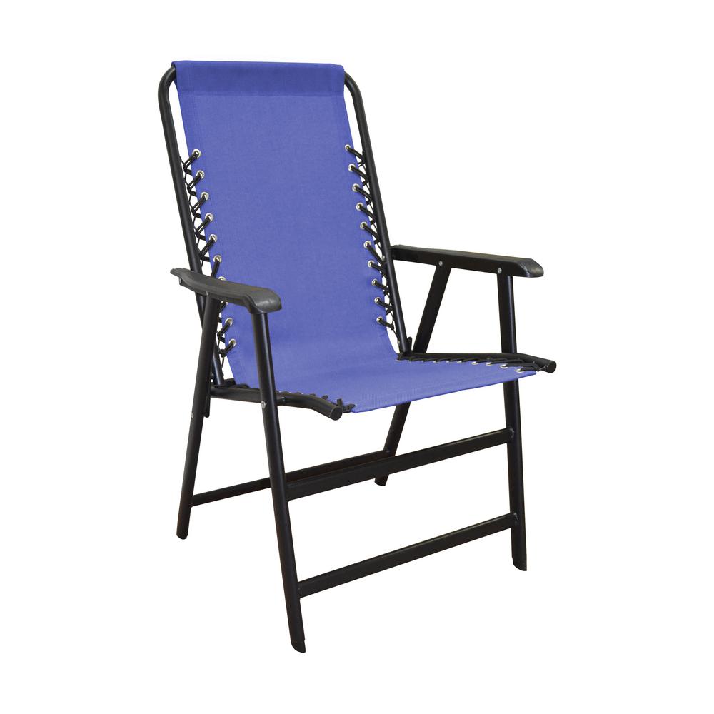 Caravan Sports Suspension Blue Metal Patio Chair80012000020 The Home Depot