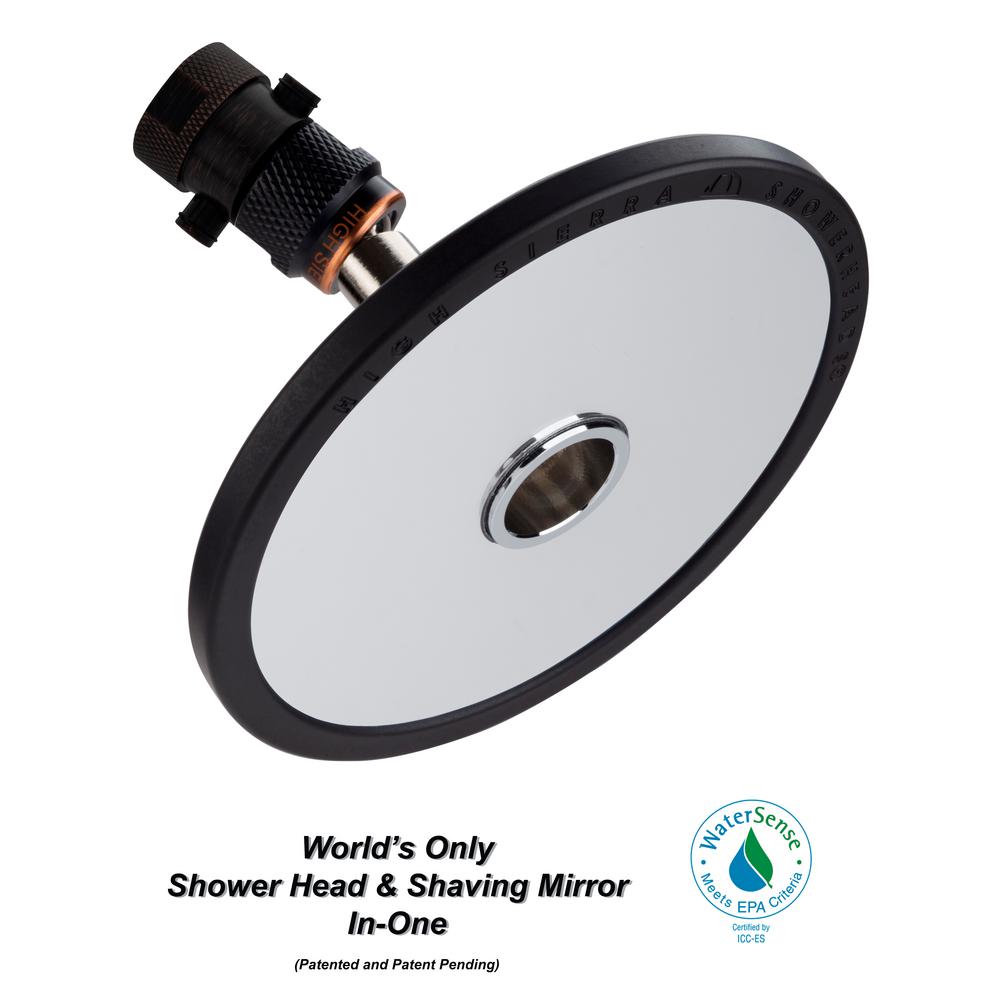 High Sierra Showerheads Reflections 1 Spray 5 In 8 Gpm Fixed Shower Head And Fogless Shaving Mirror One Oil Rubbed Bronze