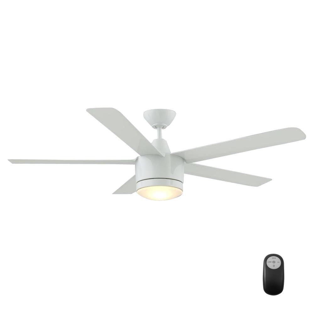 Home Decorators Collection Merwry 52 In Integrated Led Indoor White Led Indoor White Ceiling Fan With Light Kit And Remote Control