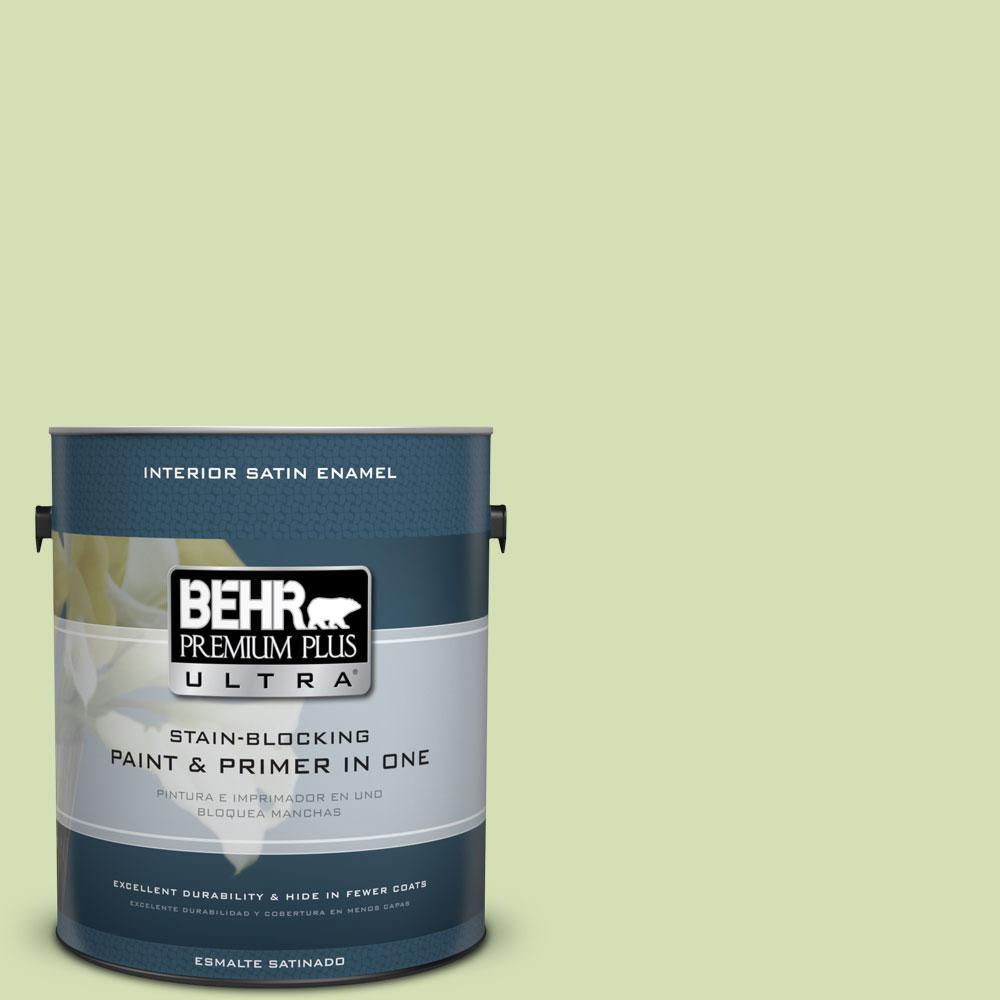 BEHR Premium Plus Ultra 1gal. 420C3 Celery Bunch Satin Enamel