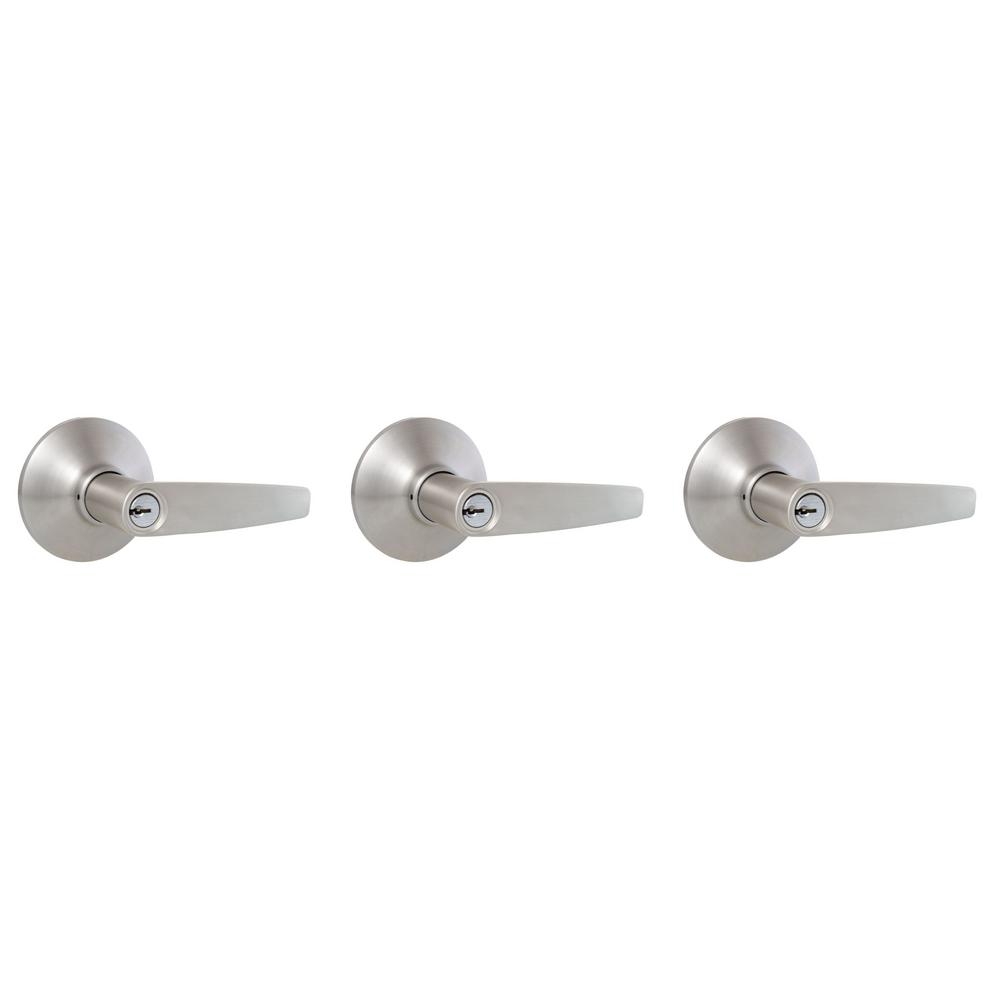 Defiant Olympic Stainless Steel Keyed Entry Door Lever (3Pack