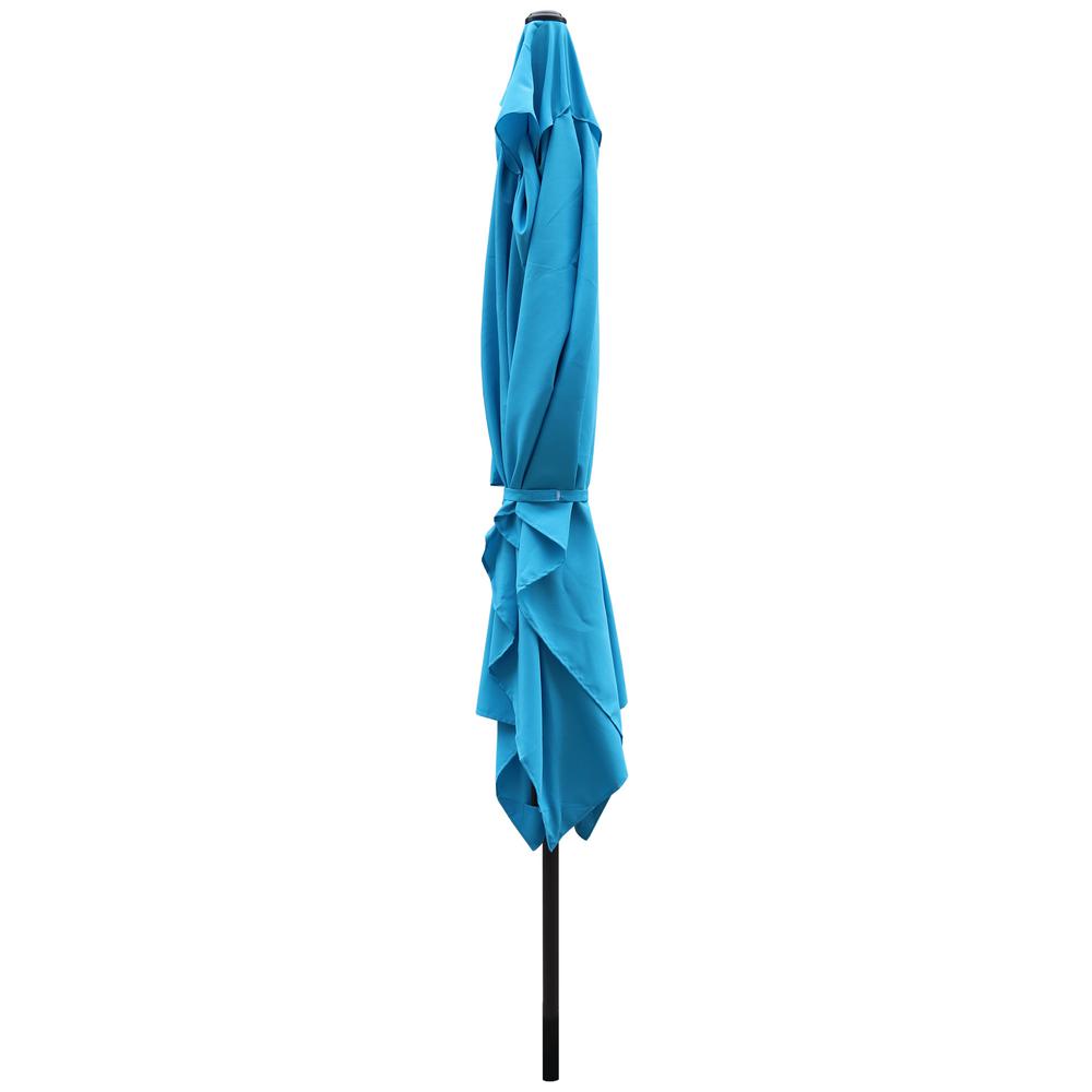 Maypex 10 Ft X 6 5 Ft Steel Crank Rectangular Market Patio Umbrella In Aqua 300004 A The Home Depot