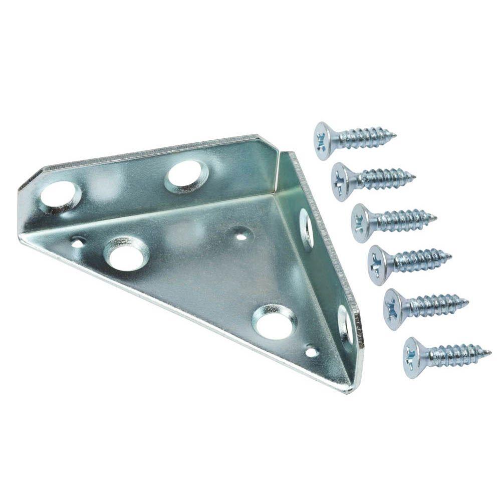 Photo 1 of 2 in. Zinc-Plated Heavy Duty Corner Brace (2-Pack) - Lot of 8