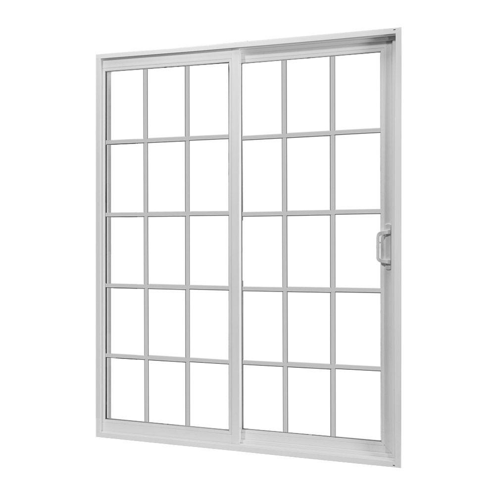 Jeld Wen 60 In X 80 V 2500 White Vinyl Left Hand 15 Lite V 2500 White Vinyl Left Hand 15 Lite Sliding Patio Door