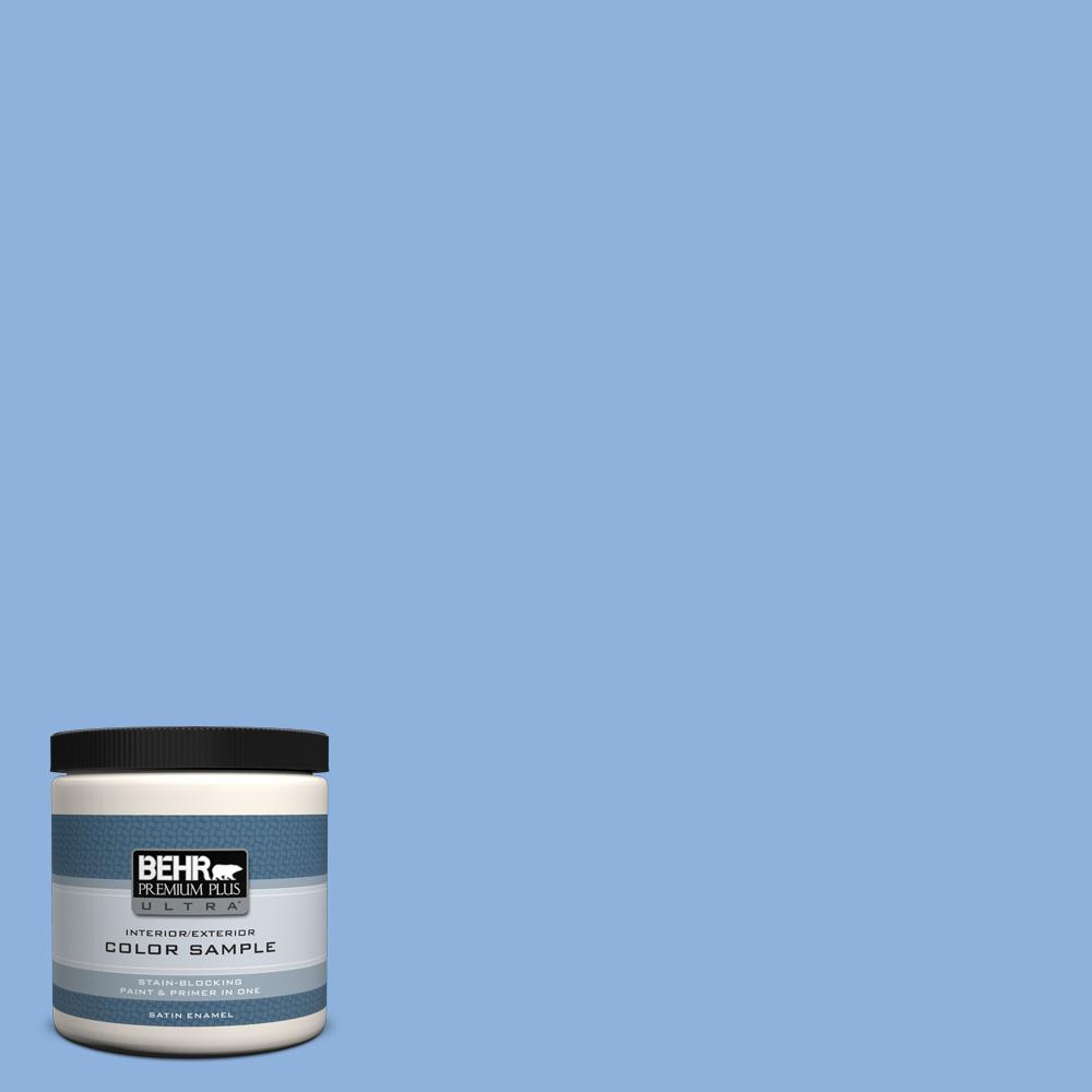 Behr Premium Plus Ultra 8 Oz 580b 5 Cornflower Blue Satin Enamel 580b 5 Cornflower Blue Satin Enamel Interior Exterior Paint And Primer In One Sample