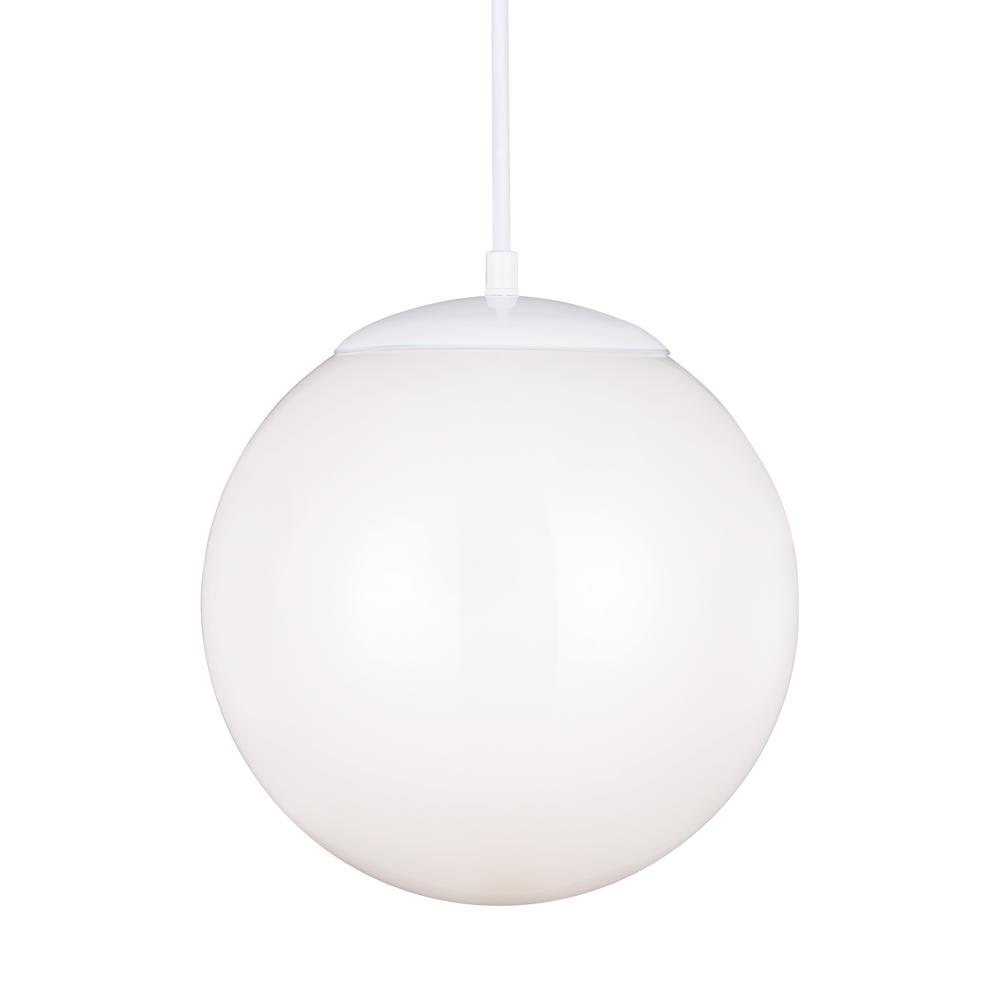 Sea Gull Lighting Hanging Globe 1-Light White Pendant with LED Bulb by Sea Gull Lighting