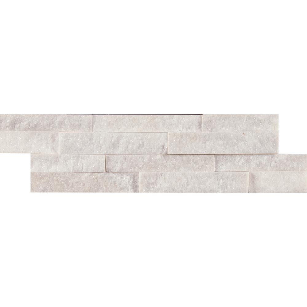 MS International Arctic White Mini Ledger Panel 4.5 in. x 16 in. Natural Marble Wall Tile (5 sq. ft. / case)