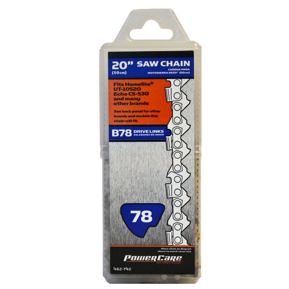 20 In B78 Semi Chisel Chainsaw Chain