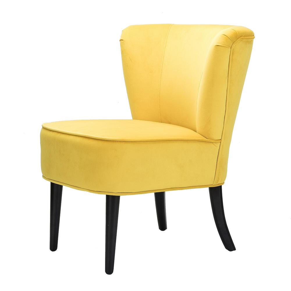 Boyel Living 28 9 In 2 Piece Yellow Upholstery Leather Contemparory Accent Side Chair Jxy Wfhm0613ys2 The Home Depot