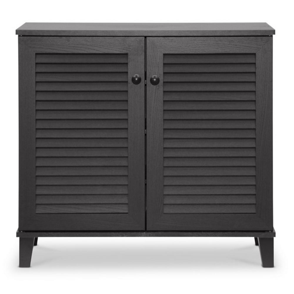 Baxton Studio Coolidge Wood Shoe Storage Cabinet In Dark Brown