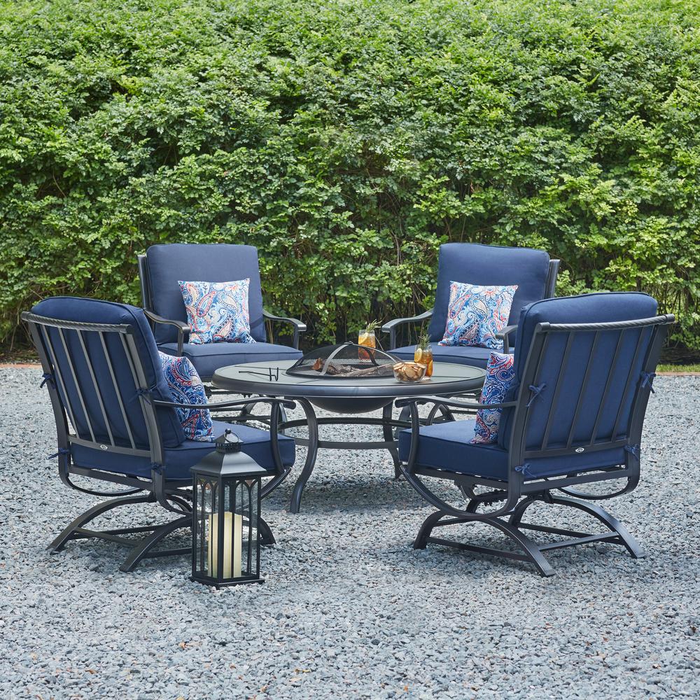 Fire Pit Fade Resistant Blue Fire Pit Sets Outdoor Lounge