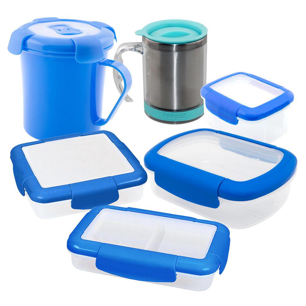 Keeplit Keep Go 6 Piece Food Storage Container Orted Pack In Keeplit Keep Go 6 Piece Food Storage Container Orted Pack In Blue