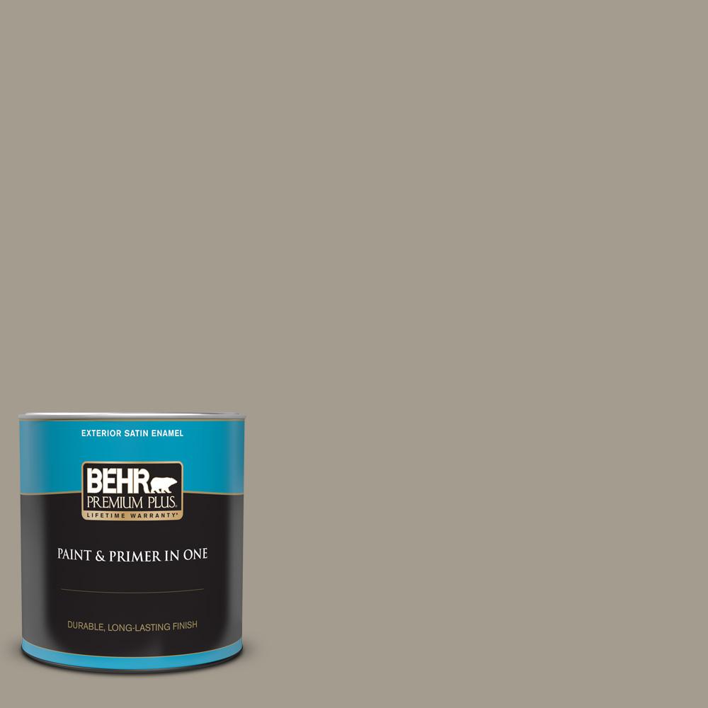 Behr Premium Plus 1 Qt 720d 4 Ashwood Satin Enamel Exterior Paint And Primer In One 940004 The Home Depot