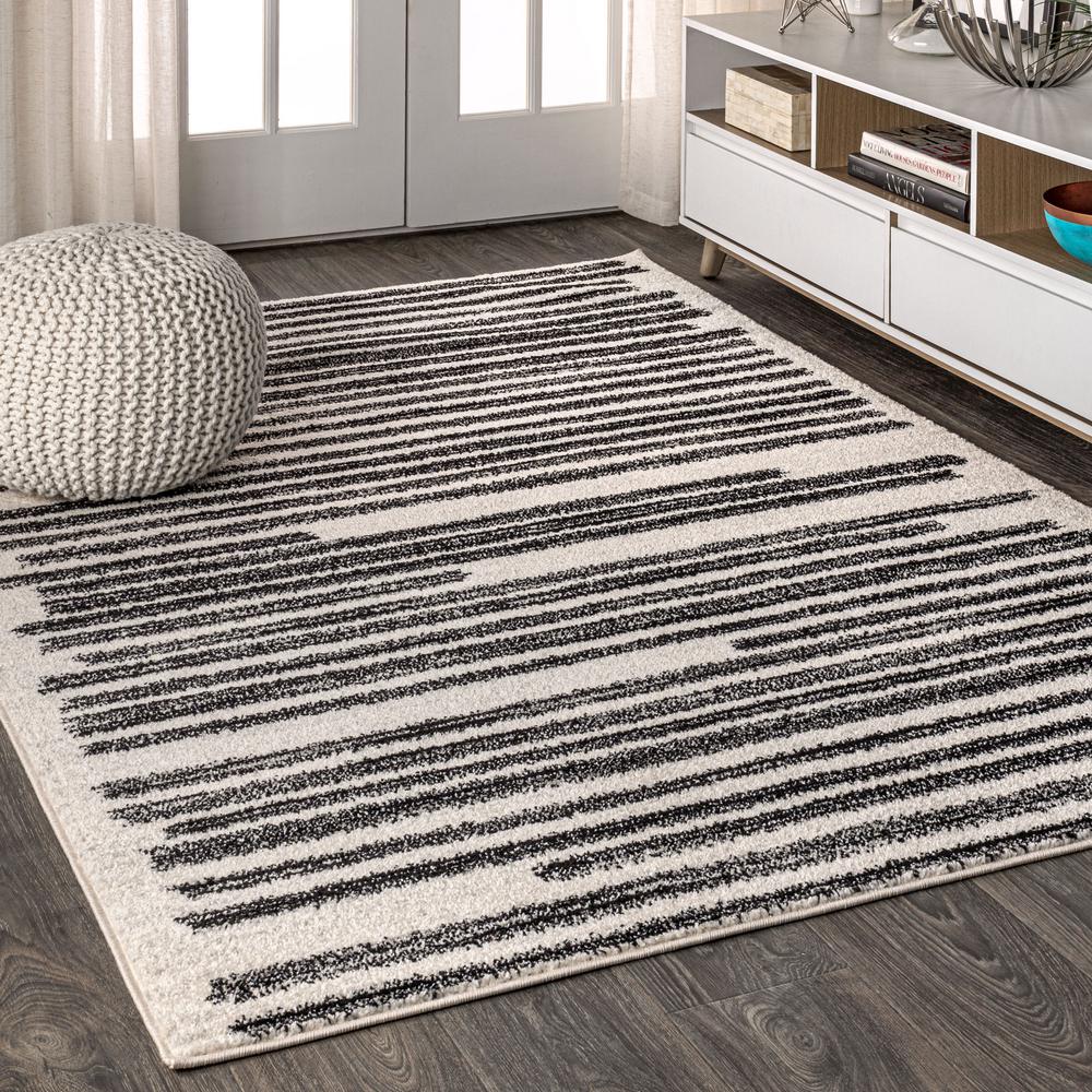 Jonathan Y Khalil Modern Berber Stripe Cream Black 3 Ft X 5 Jonathan Y Khalil Modern Berber Stripe