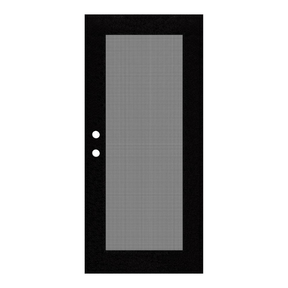 Unique Home Designs 30 in. x 80 in. Essex Black RightHand Surface Mount Security Door with