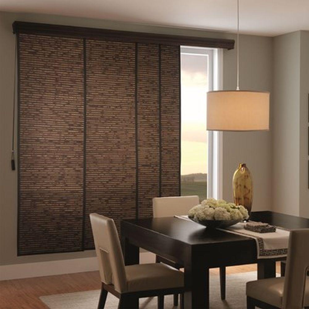 Bamboo Panel Track Blinds Blinds The Home Depot