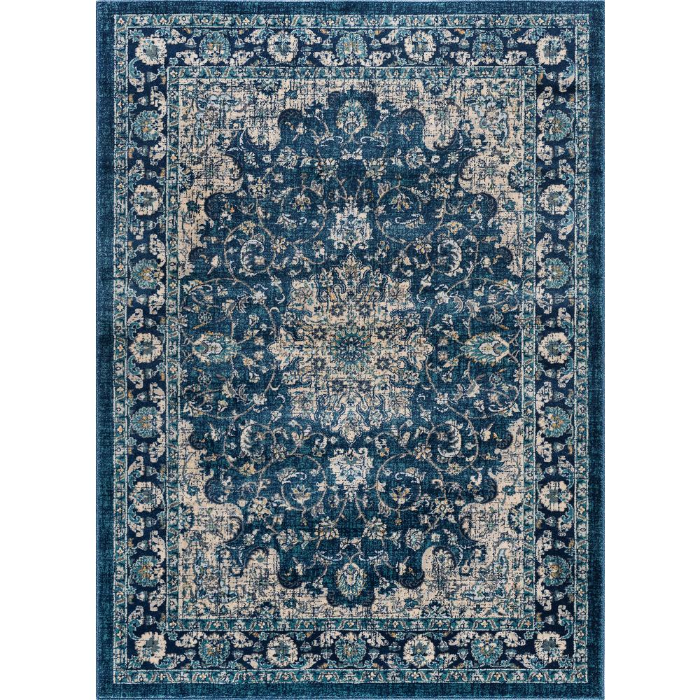 Tayse Rugs Journey Navy 5 ft. 3 in. x 7 ft. 3 in. Area RugJRN1107 5x8
