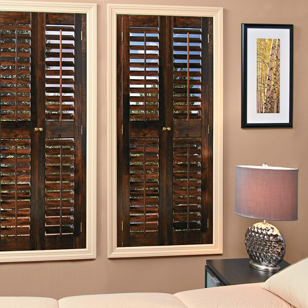 Home Basics Plantation Walnut Real Wood Interior Shutters Price Varies By Size