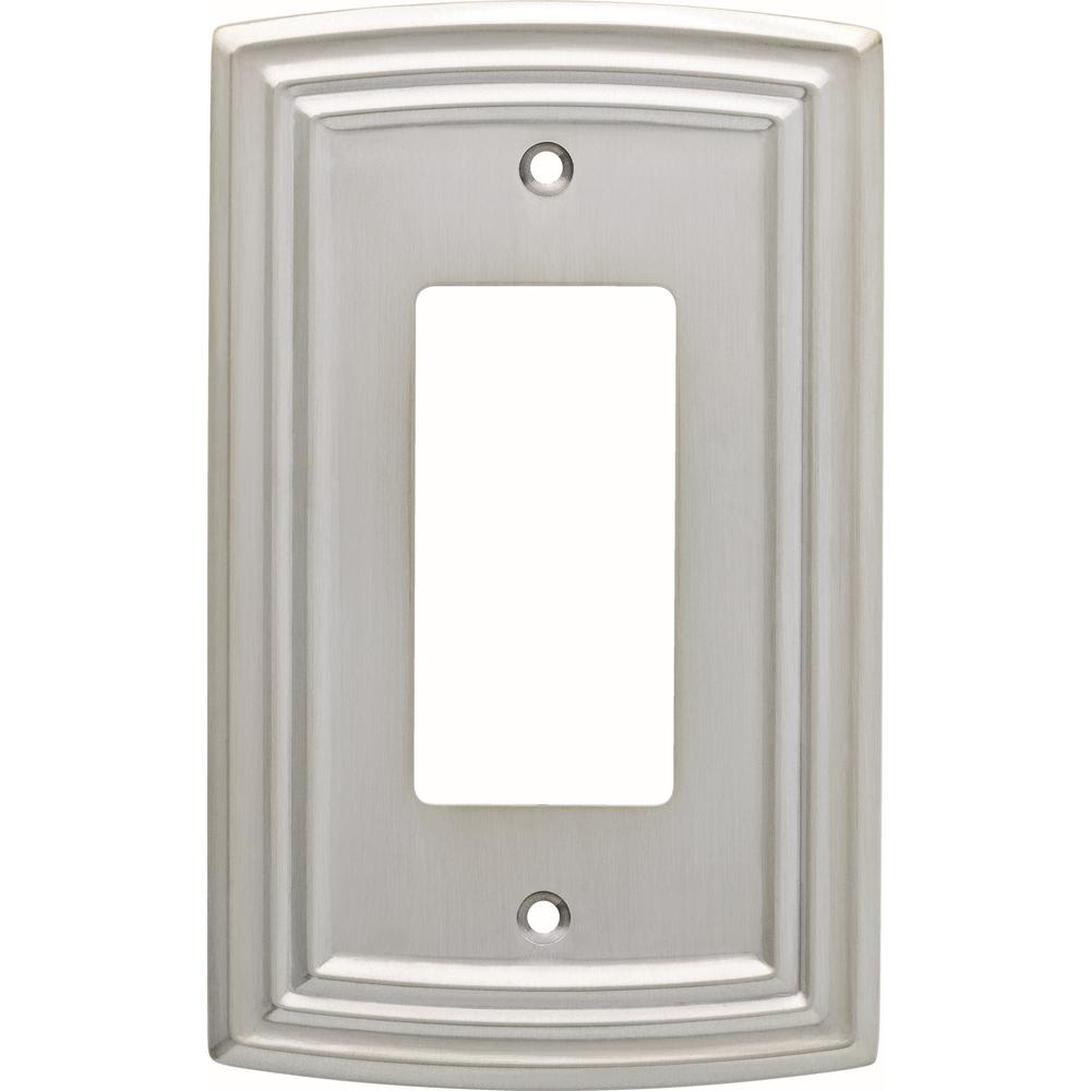 Rok Hardware Wall Light Decora Switch Plate Rocker Toggle GFCI Cover Traditional Brushed Nickel 2 Gang 