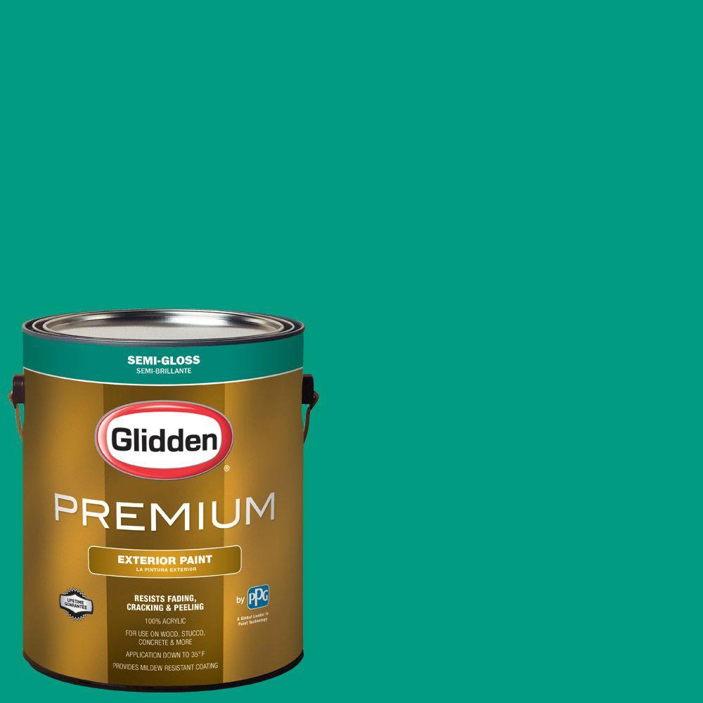 Glidden Premium 1gal. HDGB01D Miami Jade SemiGloss Latex Exterior