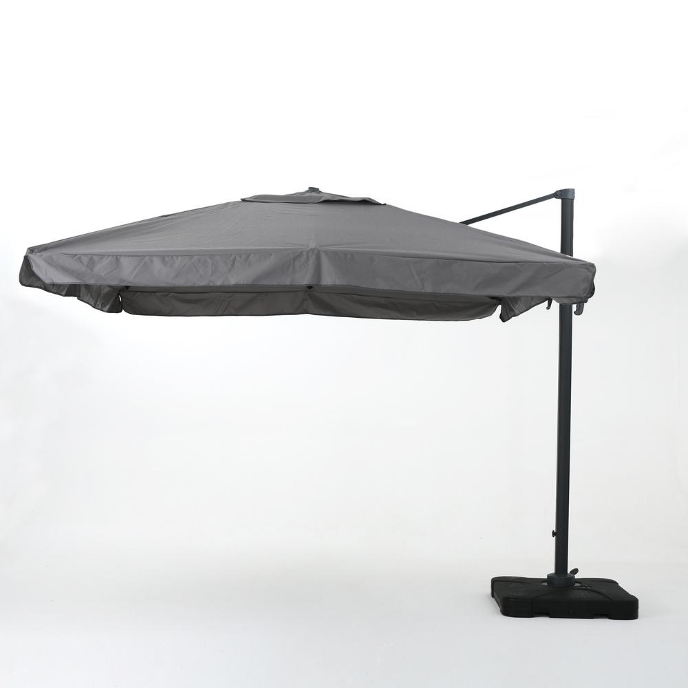 Noble House 8 67 Ft Metal Cantilever Patio Umbrella In Gray 19998 The Home Depot