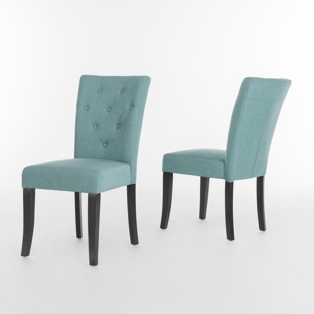 Noble House Nyomi Blue Fabric Tufted Dining Chair Set Of 2 298394 Noble House Nyomi Blue Fabric Tufted Dining Chair Set Of 2 298394 The Home Depot