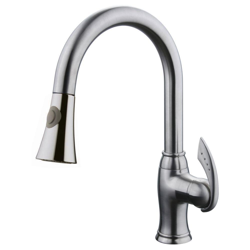 Yosemite Home Decor Single Handle Pull Out Sprayer Kitchen Faucet In Yosemite Home Decor Single Handle Pull Out Sprayer Kitchen Faucet In Brushed Nickel