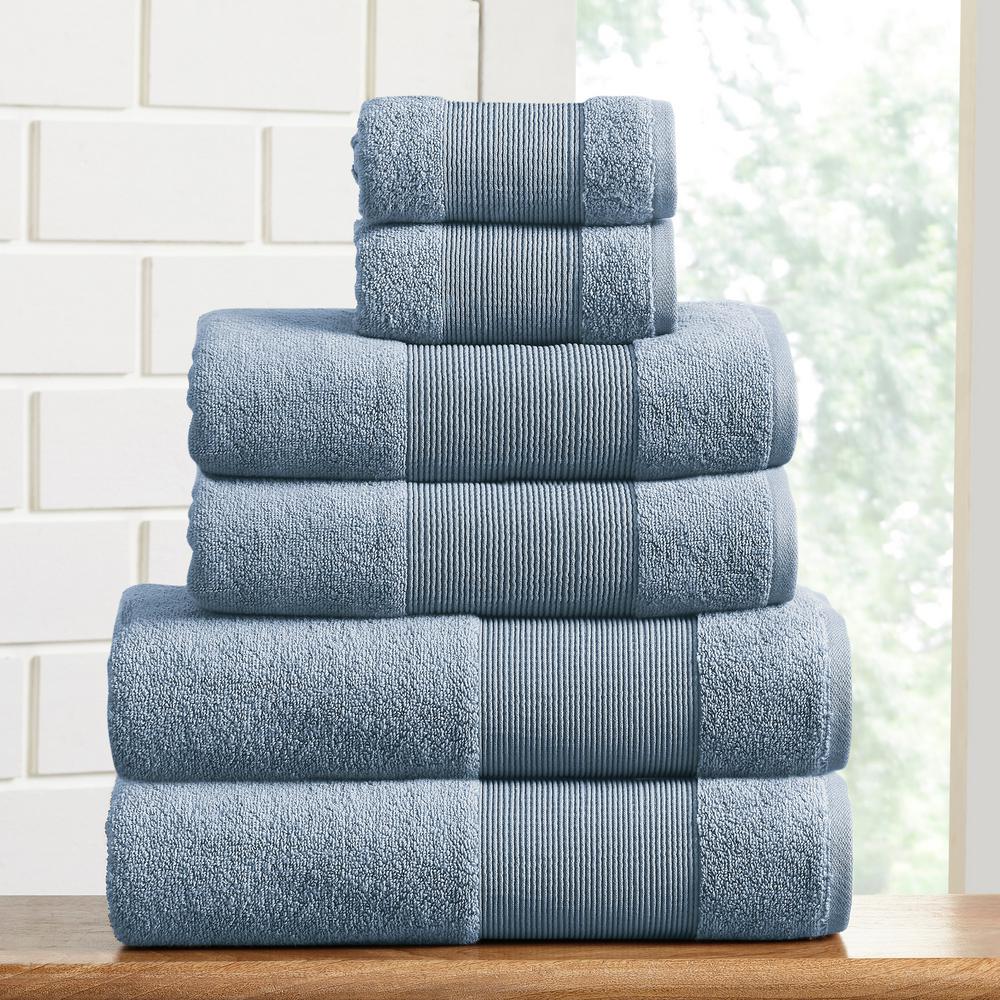 MODERN THREADS Air Cloud 6-Piece Blue Towel Set Wedgewood-5ACTL6PE-BLU ...