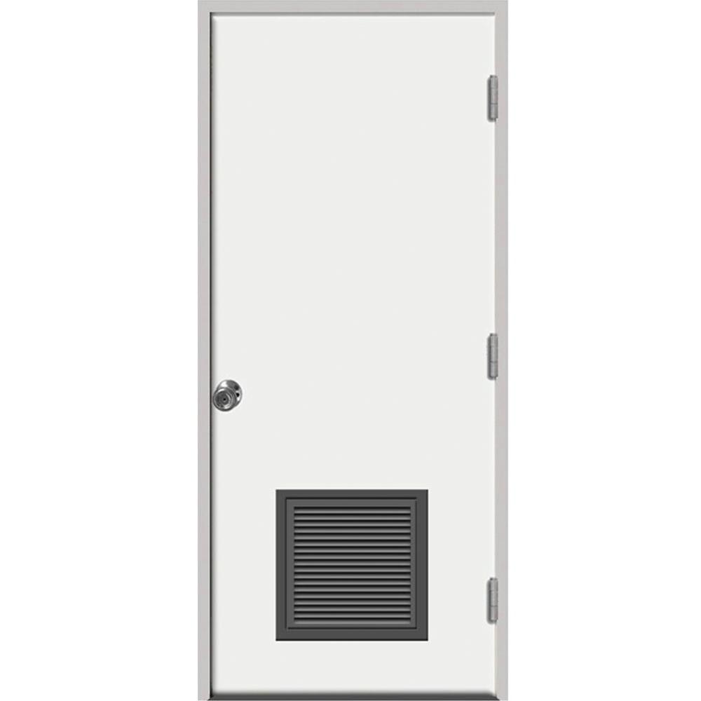 Steves Sons 36 In X 80 In Premium Vented Flush White Primed Left Hand Outswing Steel Prehung Front Door With 4 In Wall Stfv Pr 36 4olh The Home Depot
