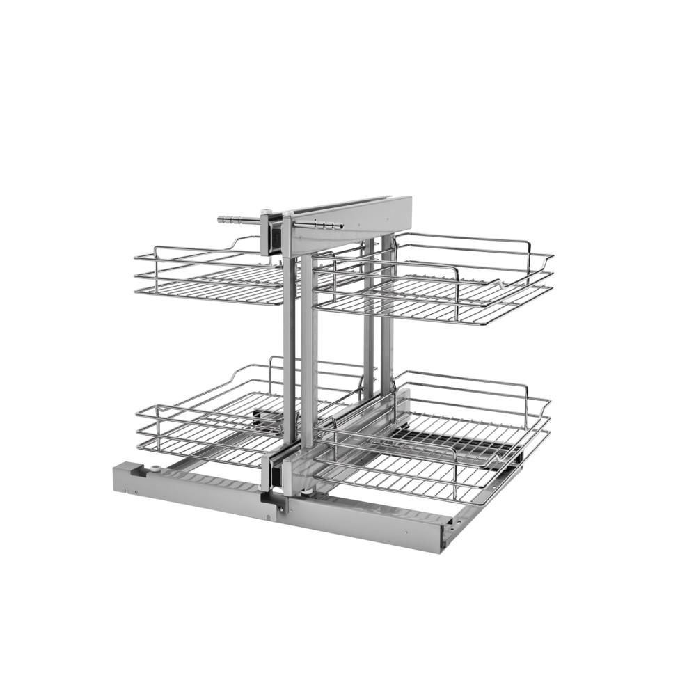 Rev A Shelf 15 In Blind Corner Cabinet Pull Out Chrome 2 Tier Wire Rev A Shelf 15 In Blind Corner Cabinet Pull Out Chrome 2 Tier Wire Basket Organizer With Soft Close Slides 5psp 15sc Cr The Home Depot