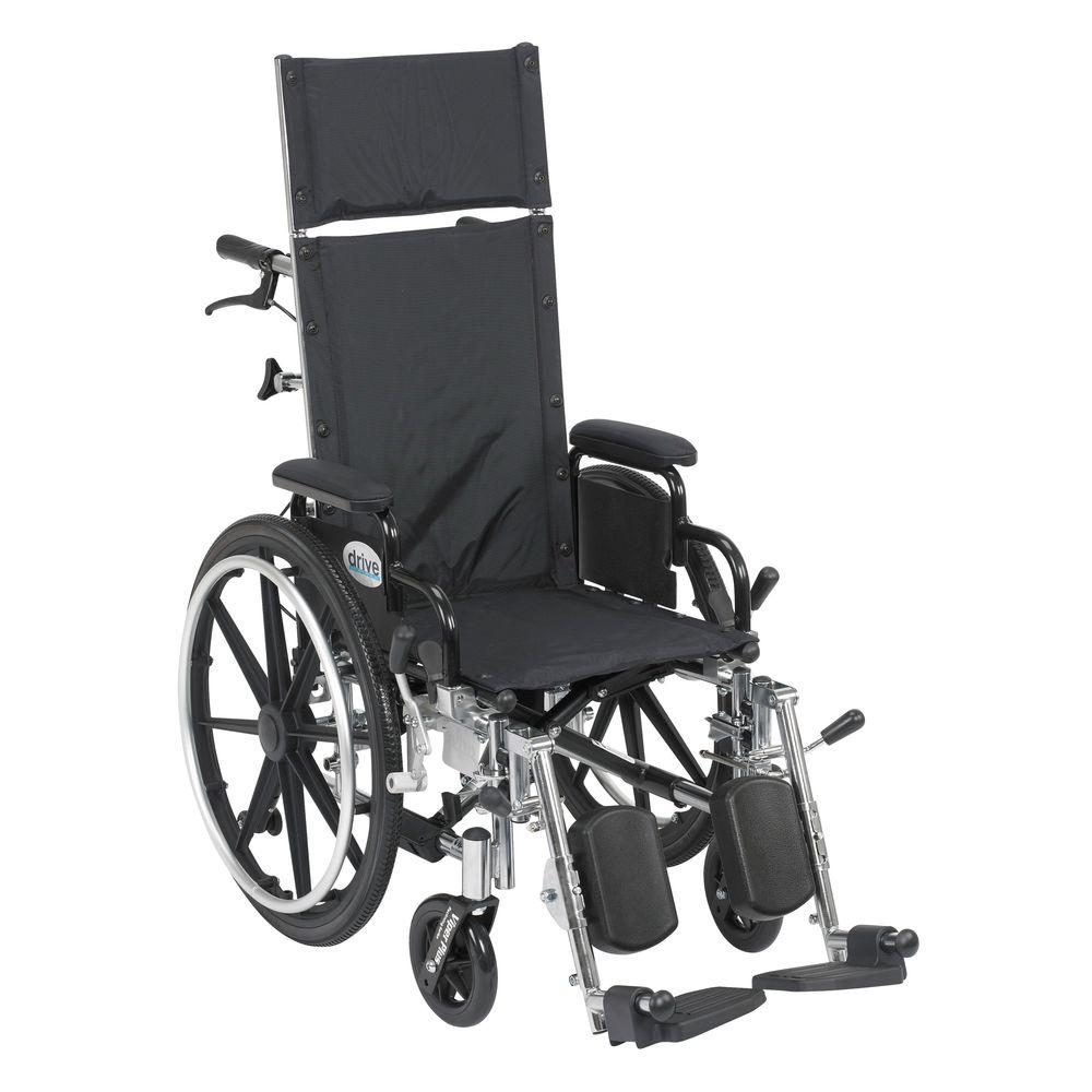 Drive Viper Plus Reclining Wheelchair with Detachable Arms and 14 in. Seatpl414rbdda The Home