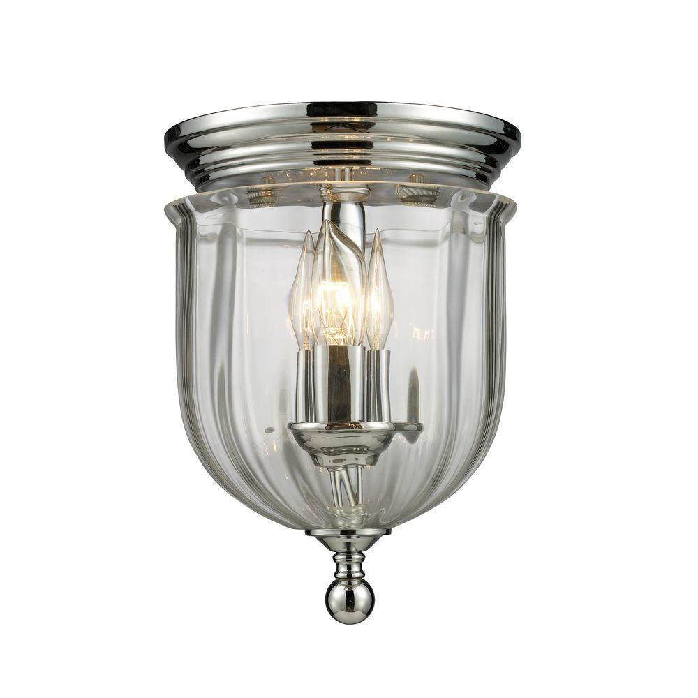 Home Decorators Collection Vintage 15 75 In 3 Light 3 Light Polished Chrome Flushmount