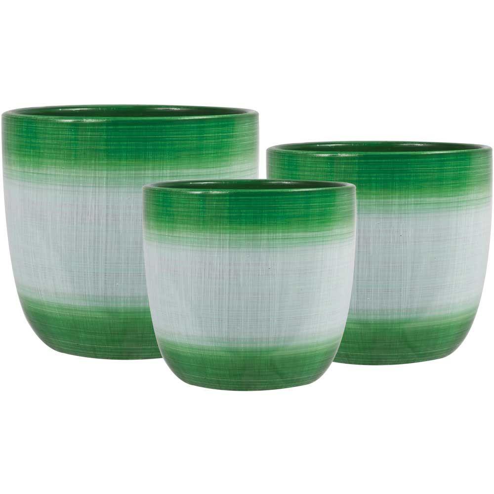 Pride Garden Products Holiday Jute 6 5 In Dia And 4 Holiday Jute 6 5 In Dia And 4 Green Ceramic Pot Set Of 3