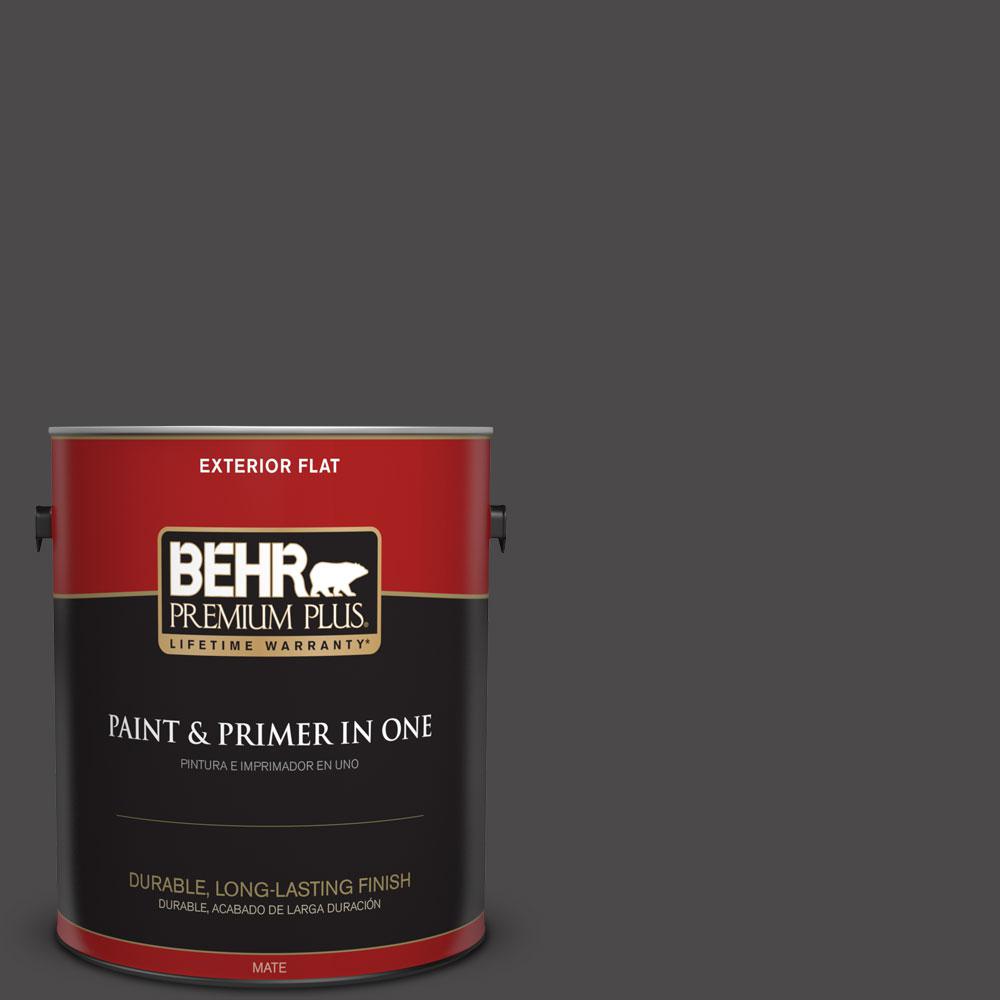 BEHR Premium Plus 1 Gal N530 7 Private Black Flat Exterior Paint   Private Black Behr Premium Plus Paint Colors 430001 64 1000 