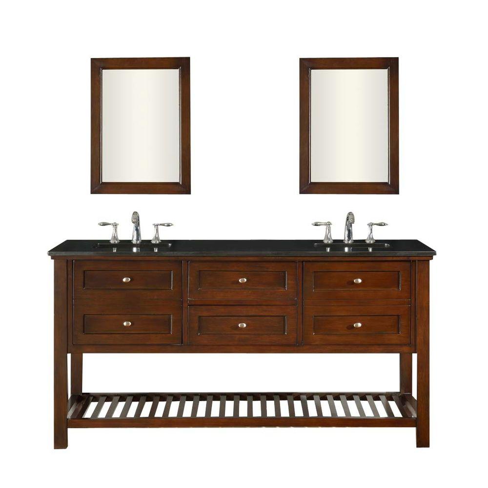Direct vanity sink Mission Spa 70 in. Double Vanity in Dark Brown with