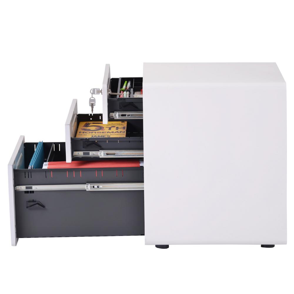 Merax White File Cabinet With Lock Fully Assembled Except Wheels