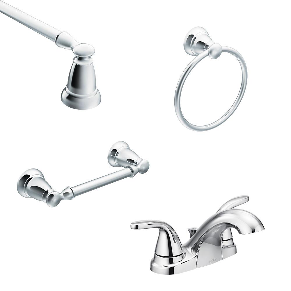 Moen Adler 4 In Centerset 2 Handle Bathroom Faucet With 3 Piece Moen Adler 4 In Centerset 2 Handle