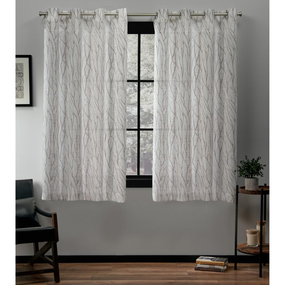 Exclusive Home Curtains Oakdale 54 In W X 63 L Sheer Grommet Top Curtain Panel Taupe 2 Panels Exclusive Home Curtains Oakdale 54 In W X 63 L Sheer Grommet Top Curtain Panel Taupe 2 Panels