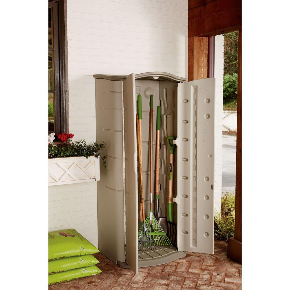 Vertical Storage Shed, Rubbermaid Outdoor Storage Patio Series Cabinet
