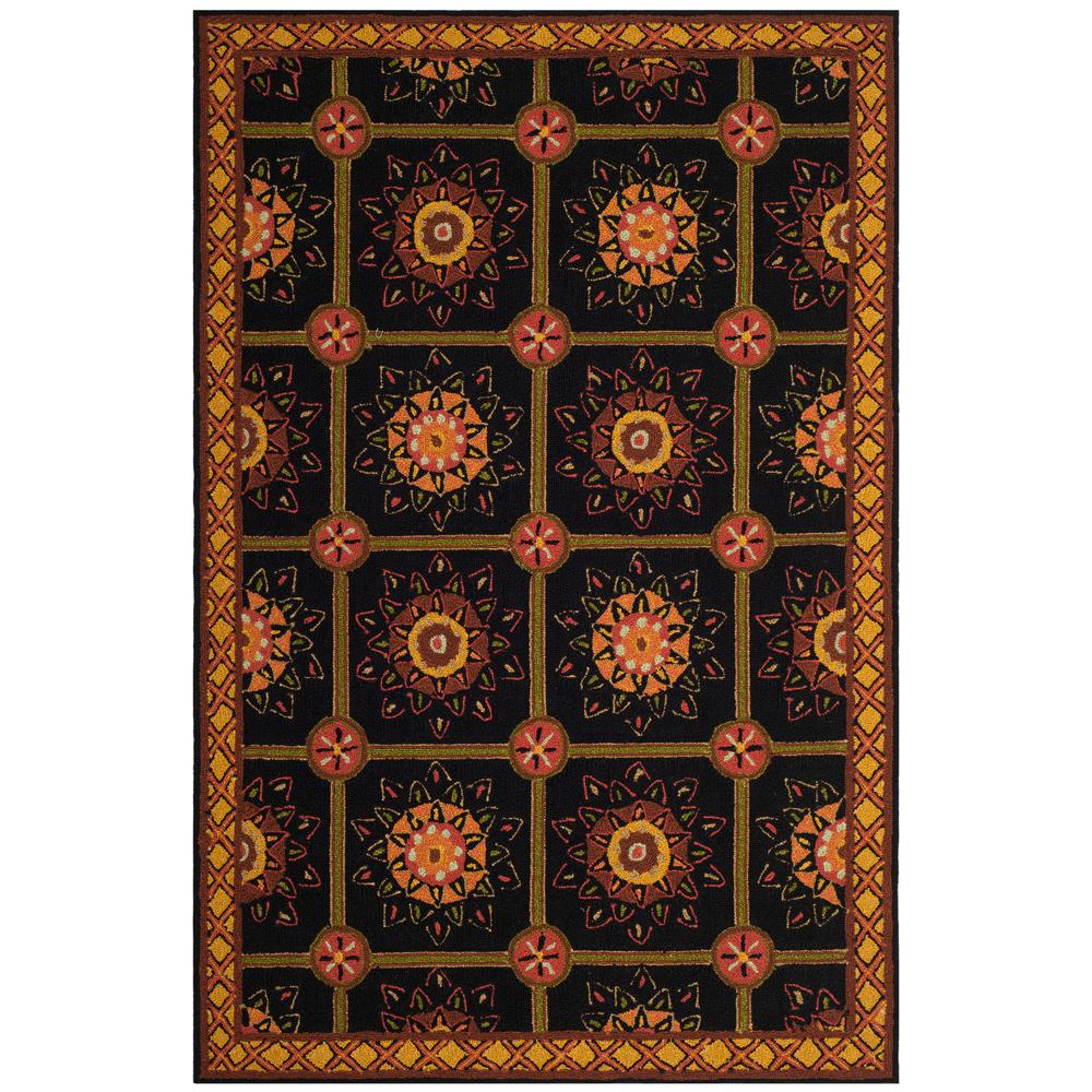 Black Yellow Area Rugs The Home Depot Easy Care Black Yellow 4 Ft X 6 Area Rug