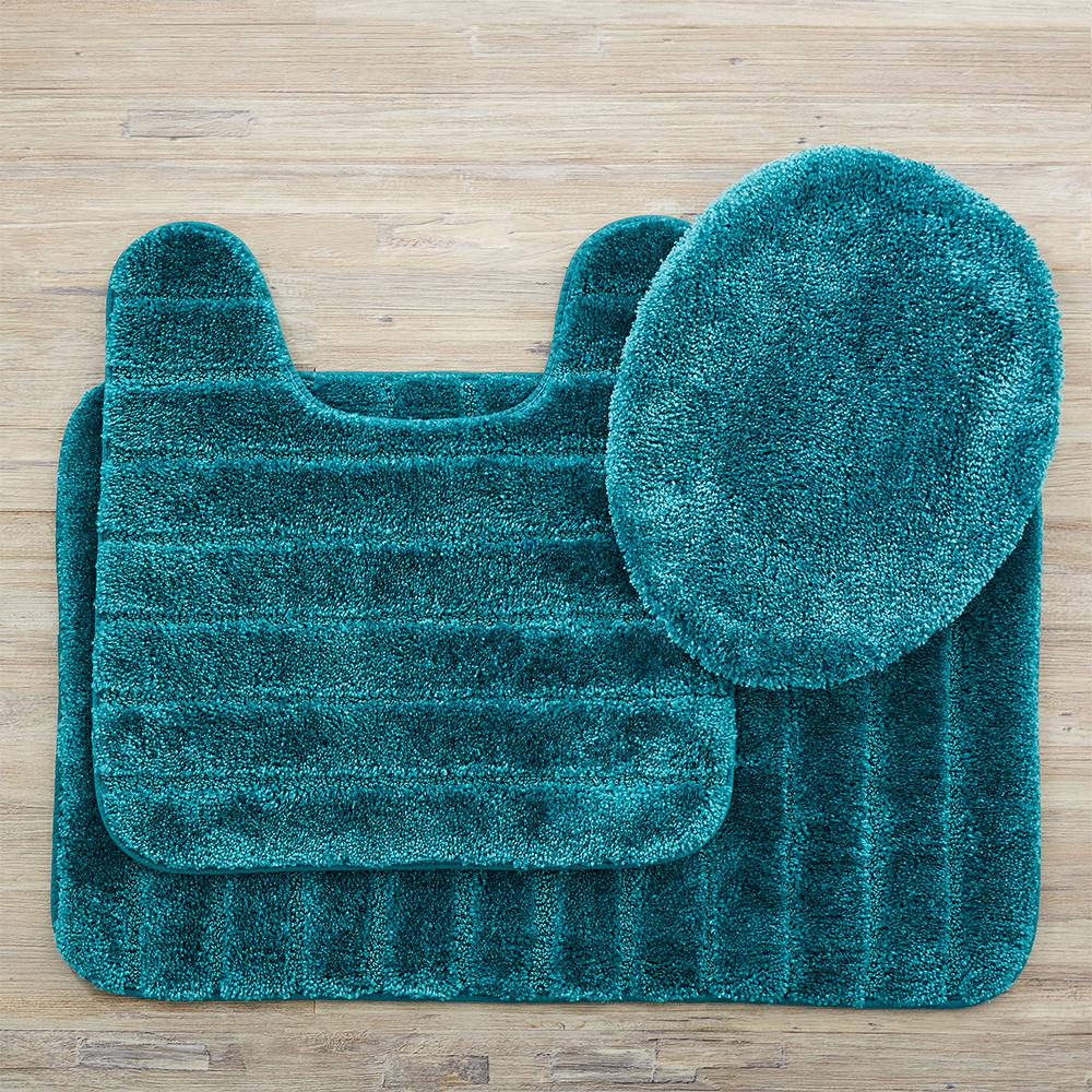 teal bath mat set