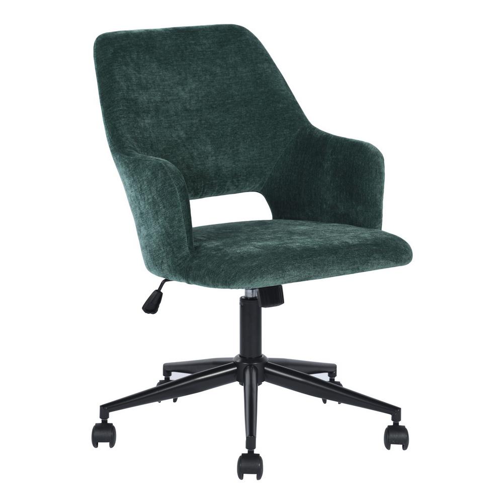 Furniturer Office Chair Green Armchair Secretary Adjustable Swivel Upholstered Computer Chair Boga Forest The Home Depot