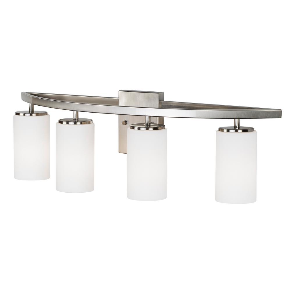 Sea Gull Lighting Visalia 28 25 In W 4 Light Brushed Nickel