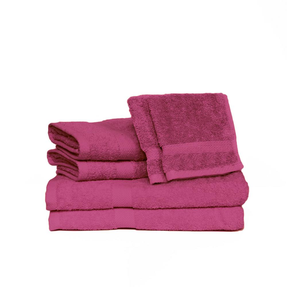 Espalma Deluxe 6Piece Cotton Terry Bath Towel Set in Dusty Rose 842757