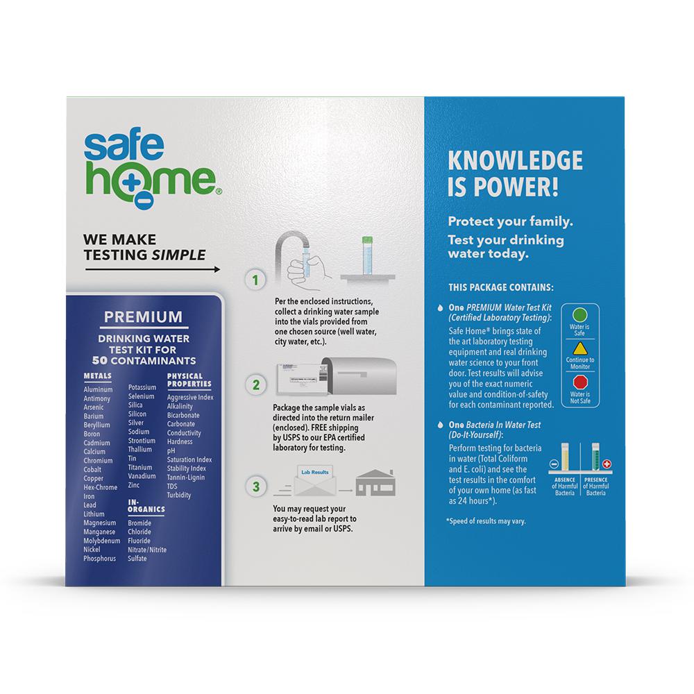 Safe Home Premium Water Test Kit Sh Pwt1 The Home Depot