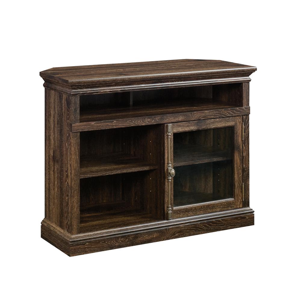 Sauder Barrister Lane Iron Oak Corner Tv Stand 422708 The Home Depot
