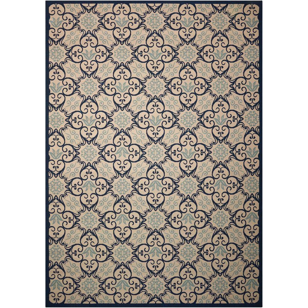 Nourison Caribbean Ivory Navy 9 Ft X 13 Indoor Outdoor Area Rug Caribbean Ivory Navy 9 Ft X 13 Indoor Outdoor Area Rug