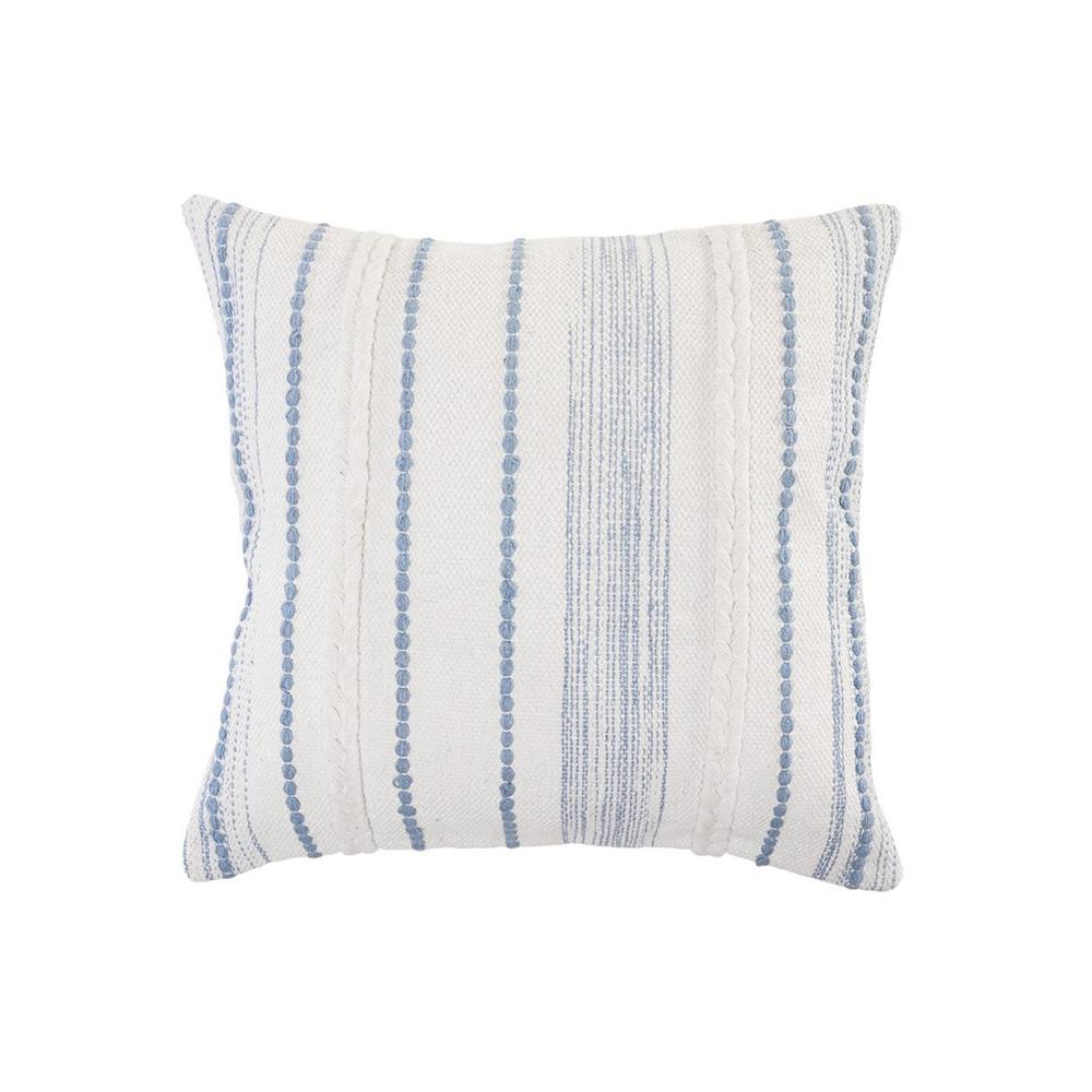 blue striped throw pillows