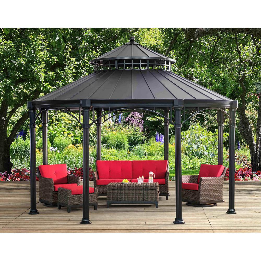 Patio 14x14 Sunjoy Gazebos Shade Structures The Home Depot